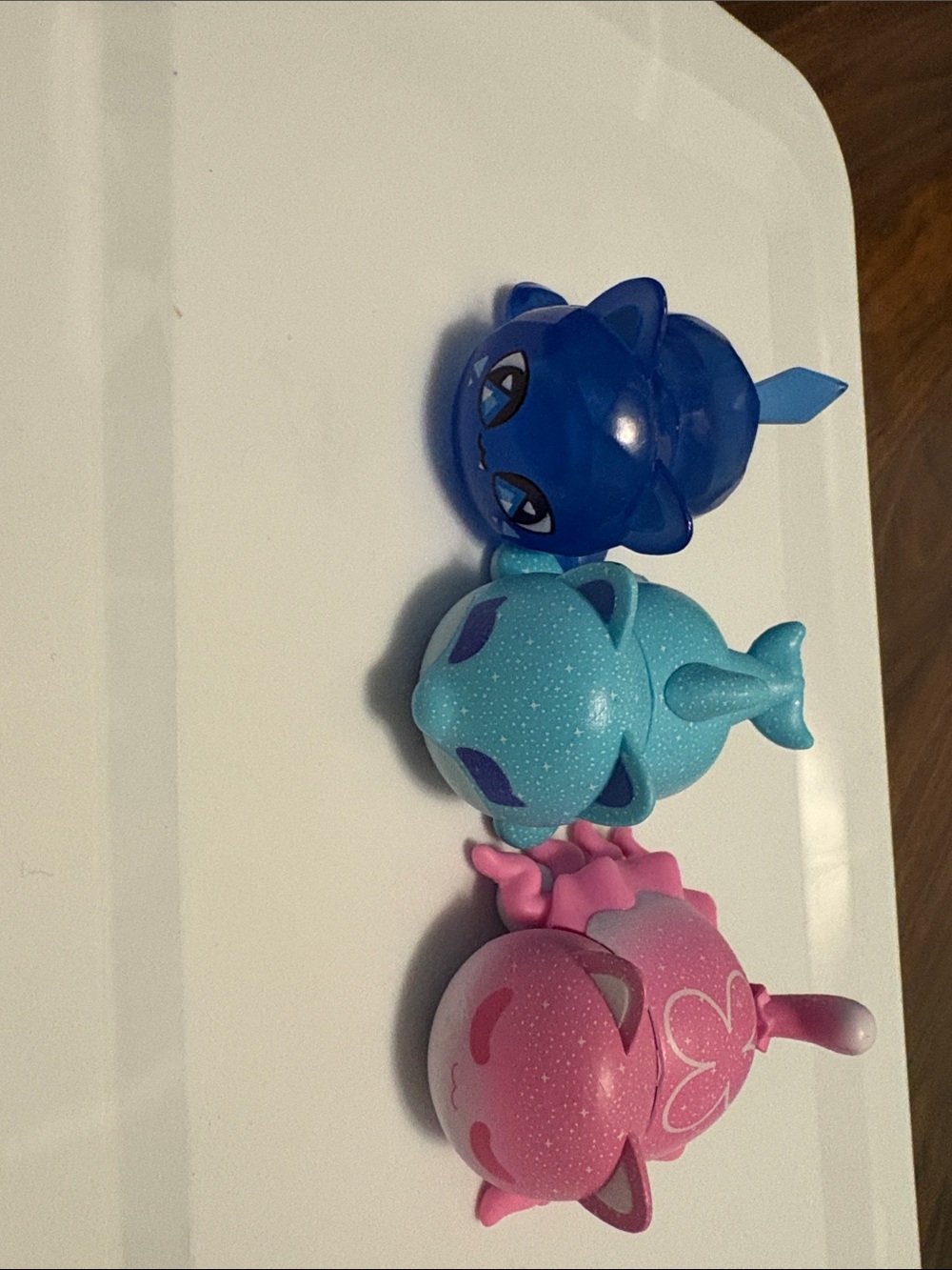 Pink, Teal & Blue Cat collectible- Pack of 3